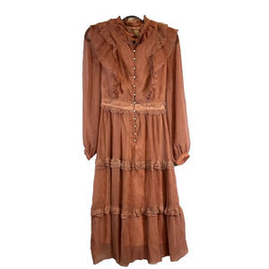 THE GREAT. Women's Brown Maxi Dress